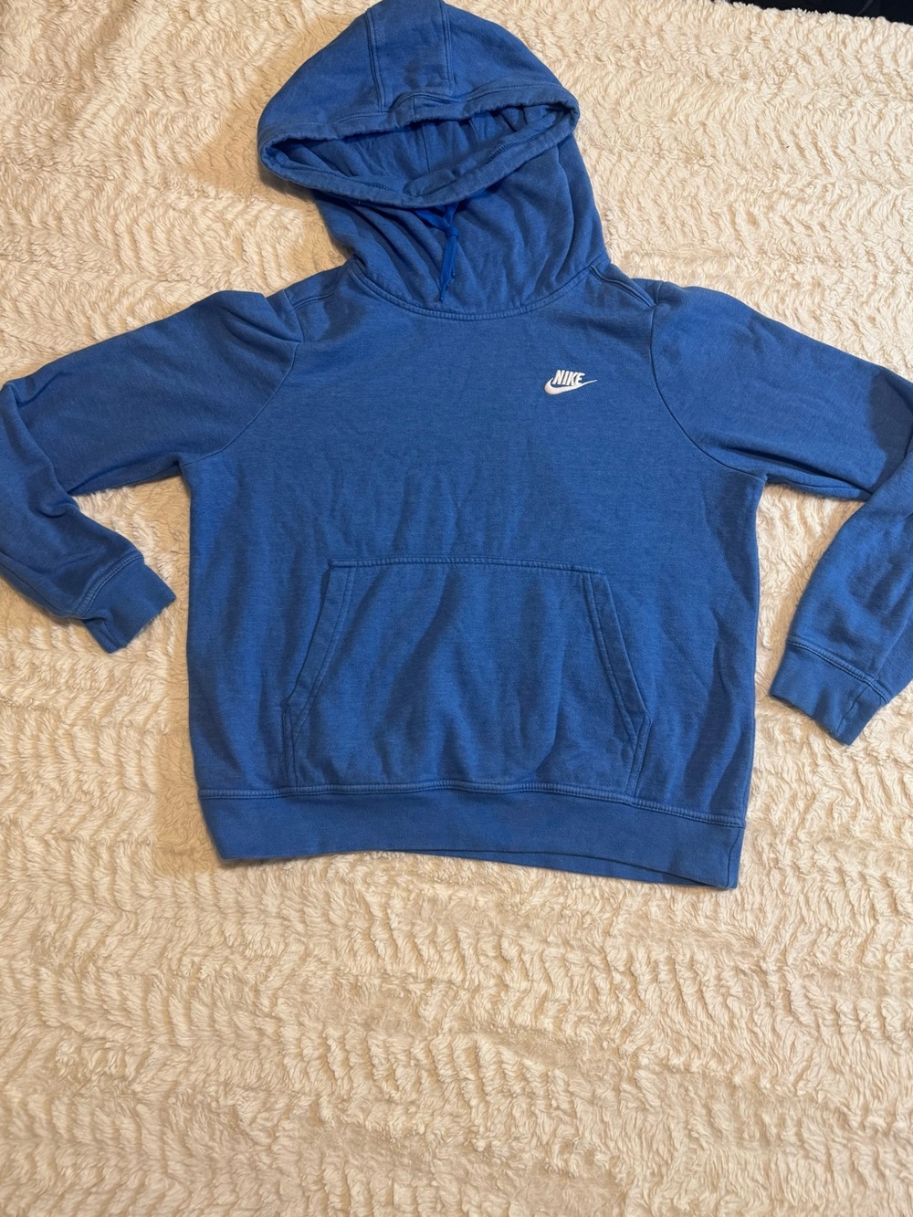 Nike Sportswear Club Fleece Hoodie Blue Medium Embroidered Swoosh